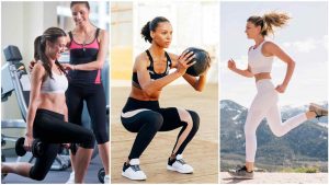 Sports bra and leggings set for exercise
